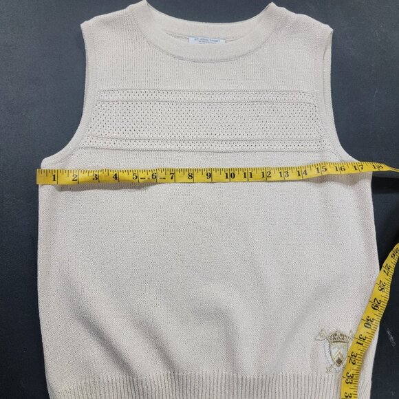 Vintage St. John Sport Sweater Vest Beige Med Preppy Golf Closet Staple Classic - Picture 6 of 7